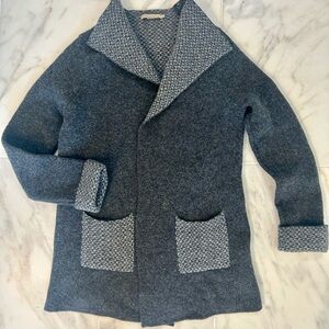 Chiaramente Gray Italian Wool Blend Long Cardigan
